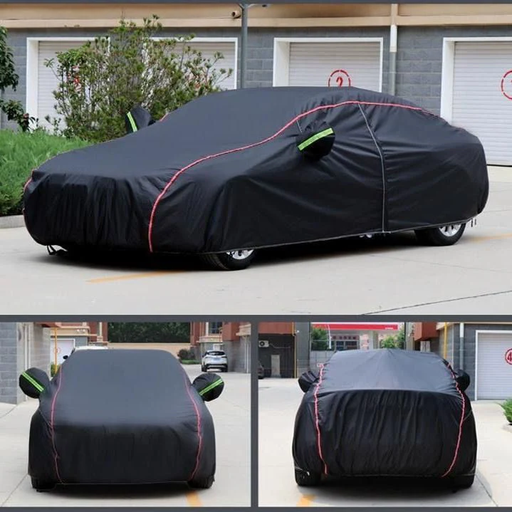Universal Black Car Cover with fleece on the inside part &amp; Has Reflector on the sides - Image 3