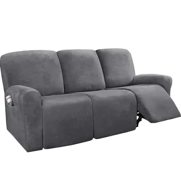 Velvet Recliner Sofa Covers 7 Seater - Image 9