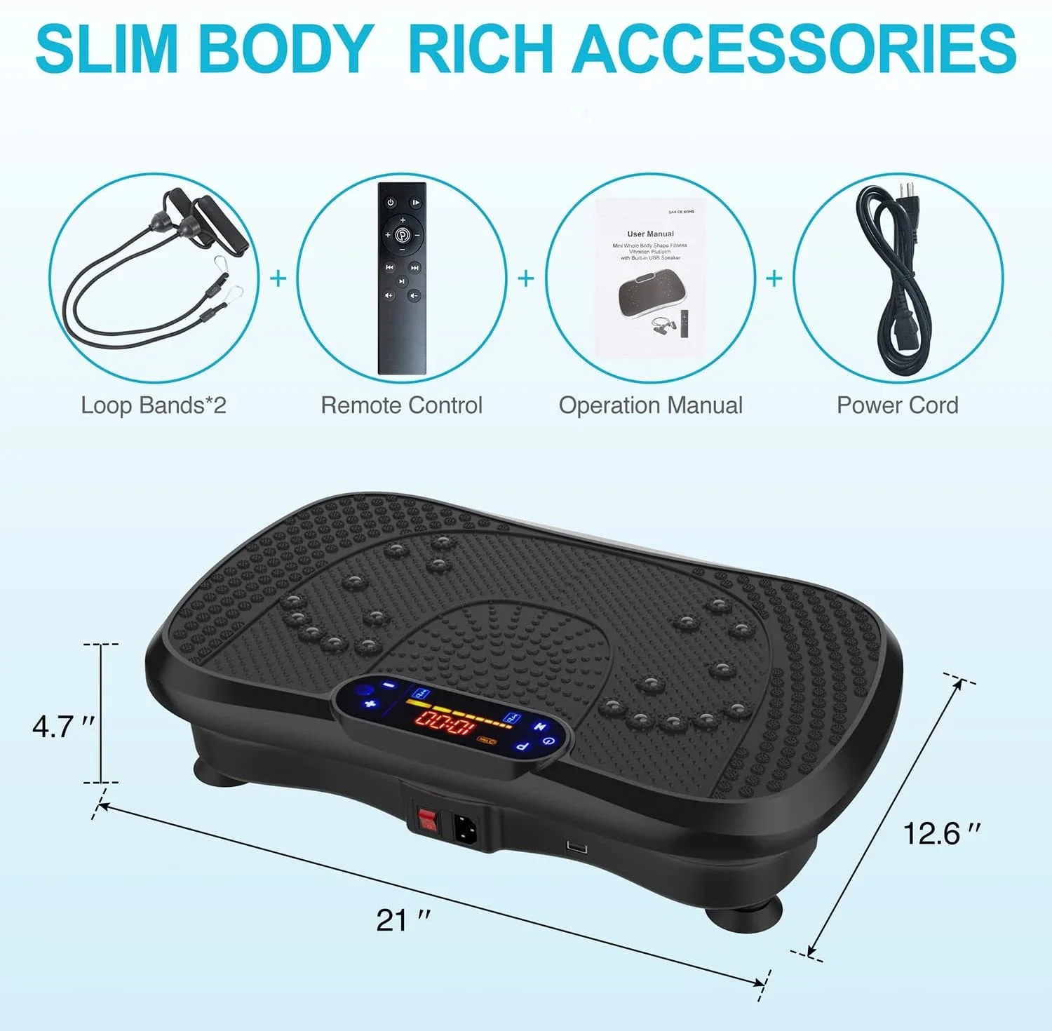 Ultra Slim Vibration Plate Exercise Machine, 3 Programs + 99 Levels,Full Whole Body Vibration Machine For Home Fitness - Image 7