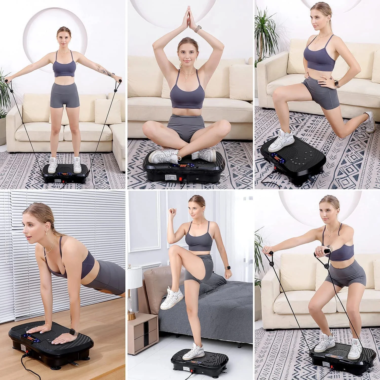 Ultra Slim Vibration Plate Exercise Machine, 3 Programs + 99 Levels,Full Whole Body Vibration Machine For Home Fitness - Image 8