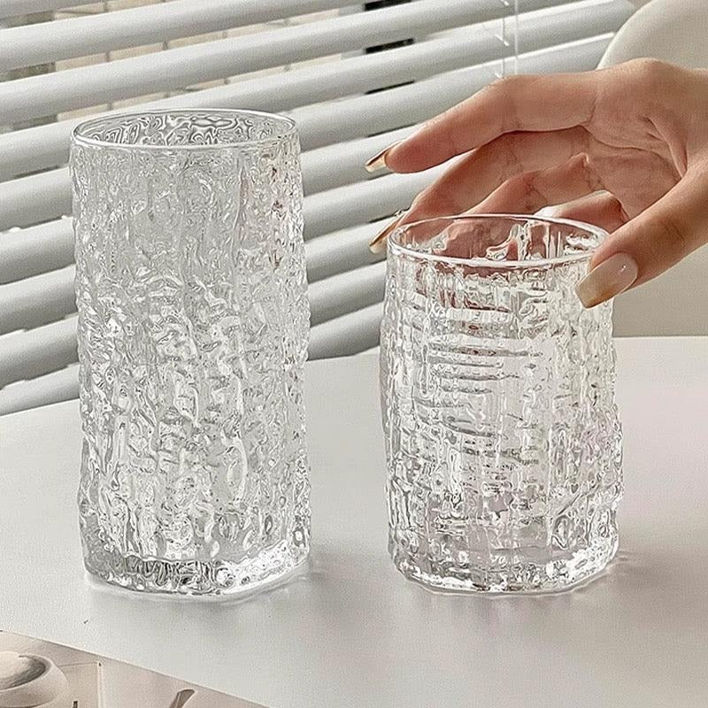 Vintage Bark Design Glass Set – 6pcs Water & Juice Glasses - Image 4