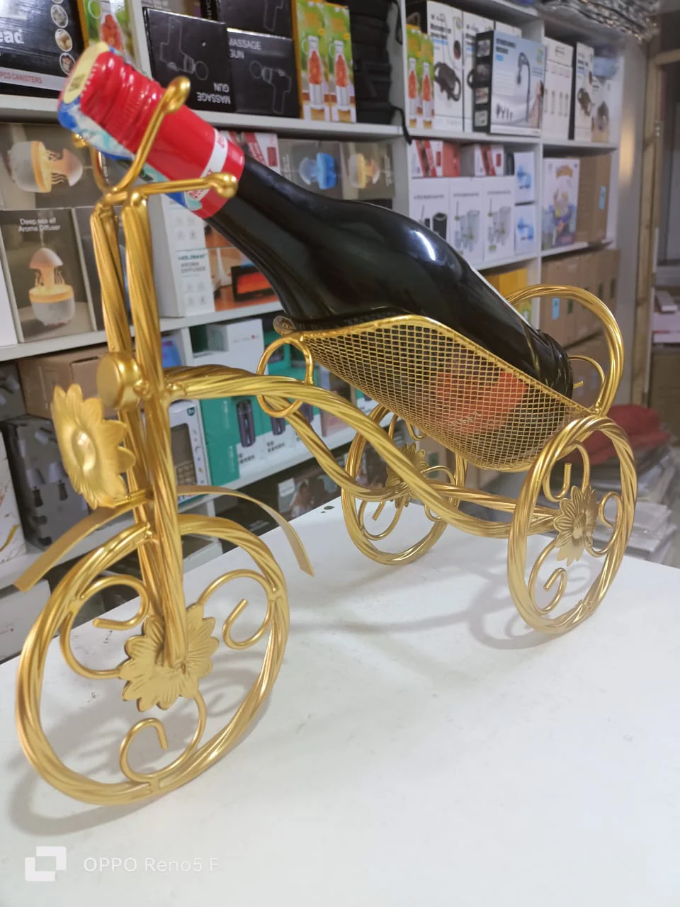 Vintage metal Tricycle wine holder art - Image 2