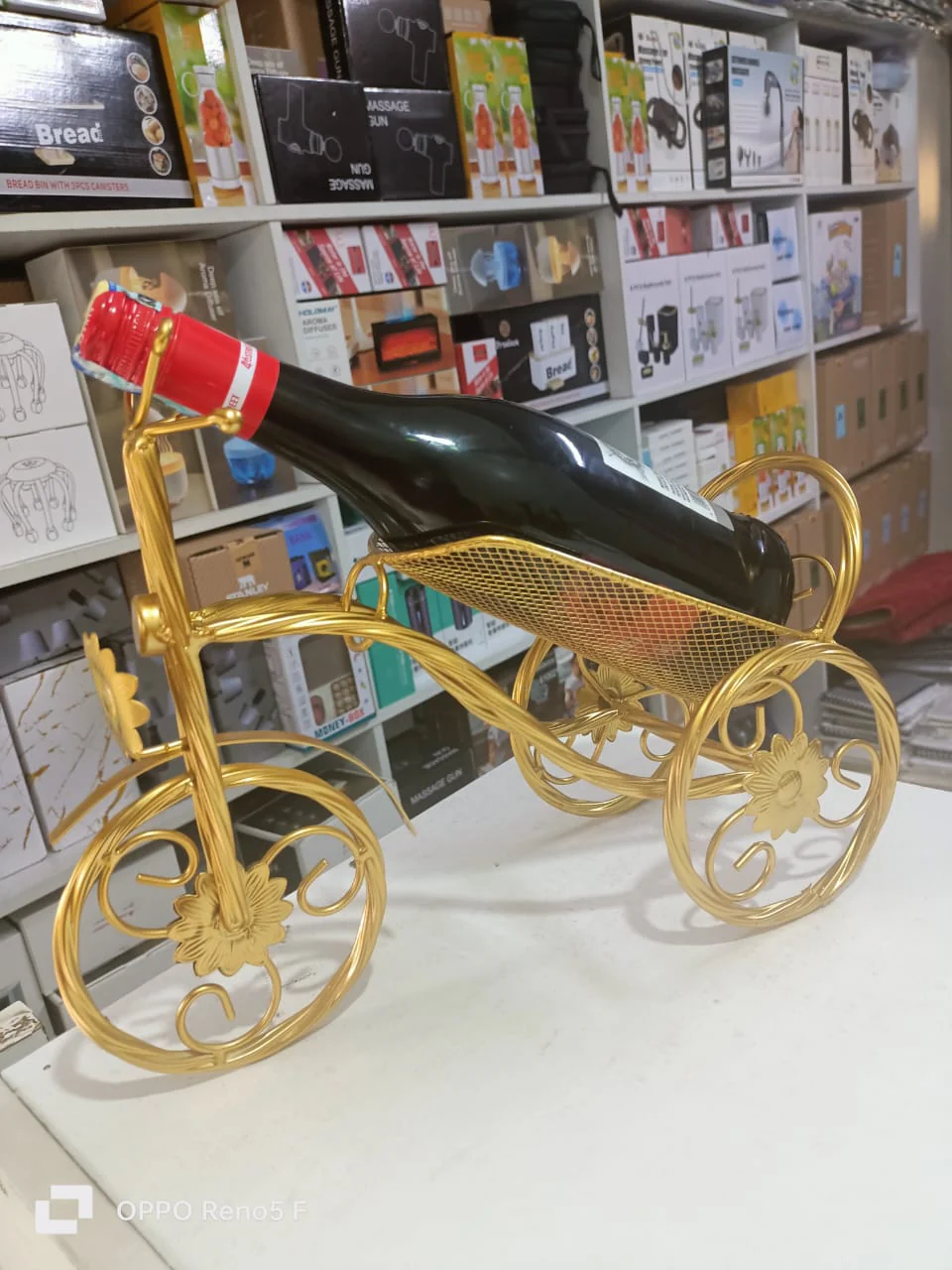 Vintage metal Tricycle wine holder art - Image 3