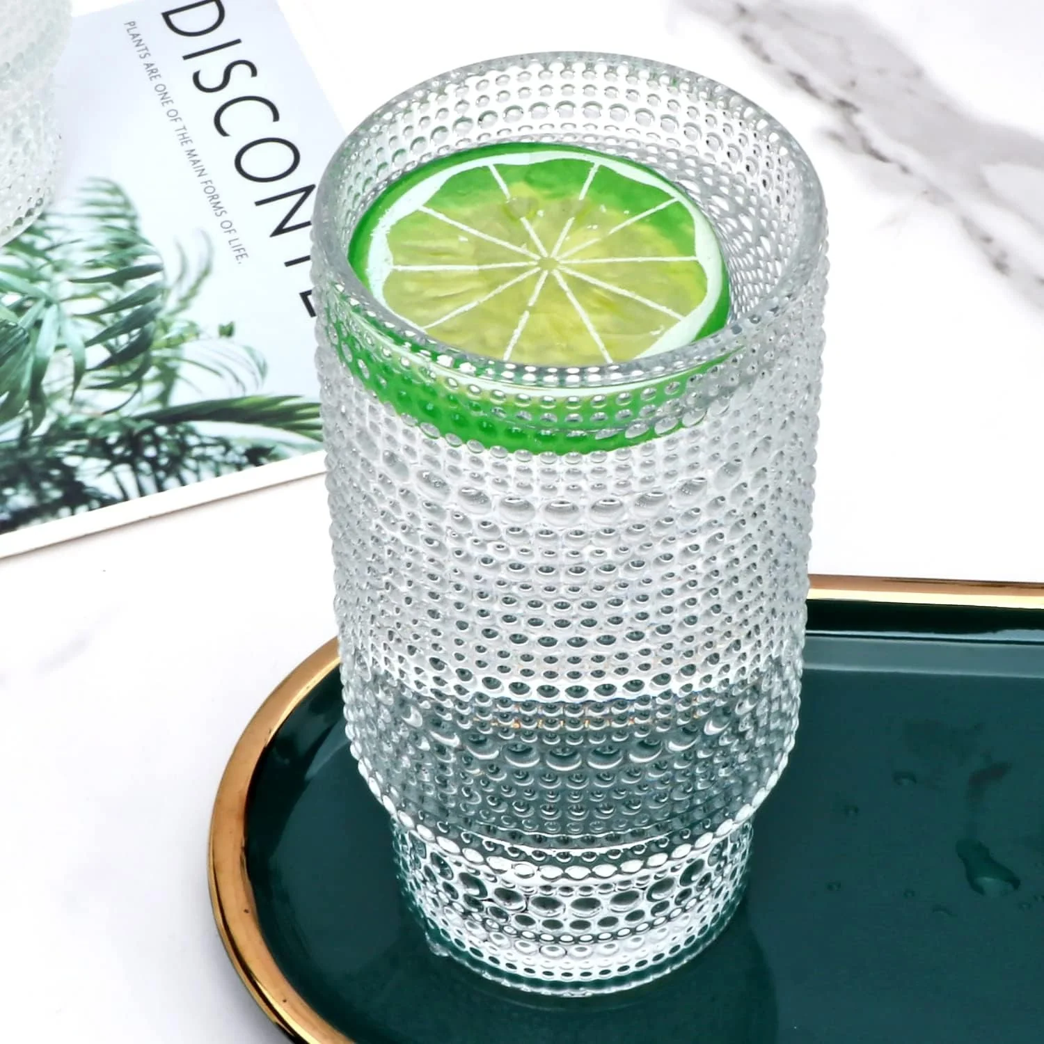 Vintage Tall Drinking Glasses Set of 6,Hobnail Highball Glasses,Romantic Embossed Cocktail Glasses Glass Coffee Glassware Set for Water,Juice,Soda - Image 3