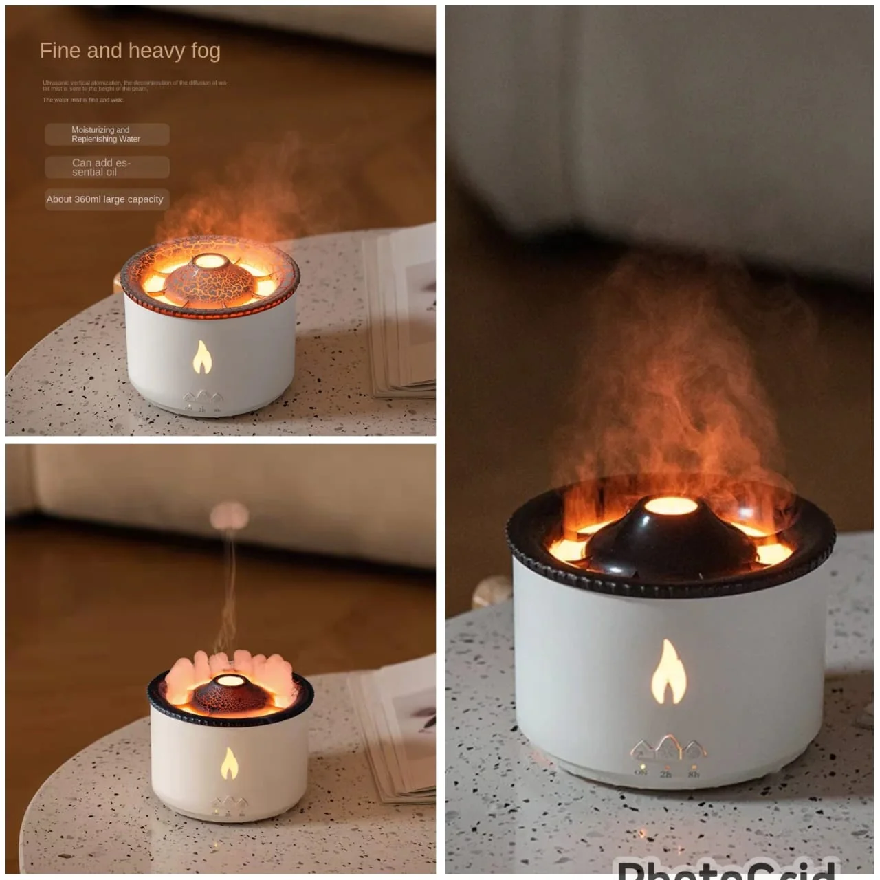 Volcano Humidifier Aromatherapy Essential Oil Diffusers 360ML,Air Diffuser/Humidifier - Image 2