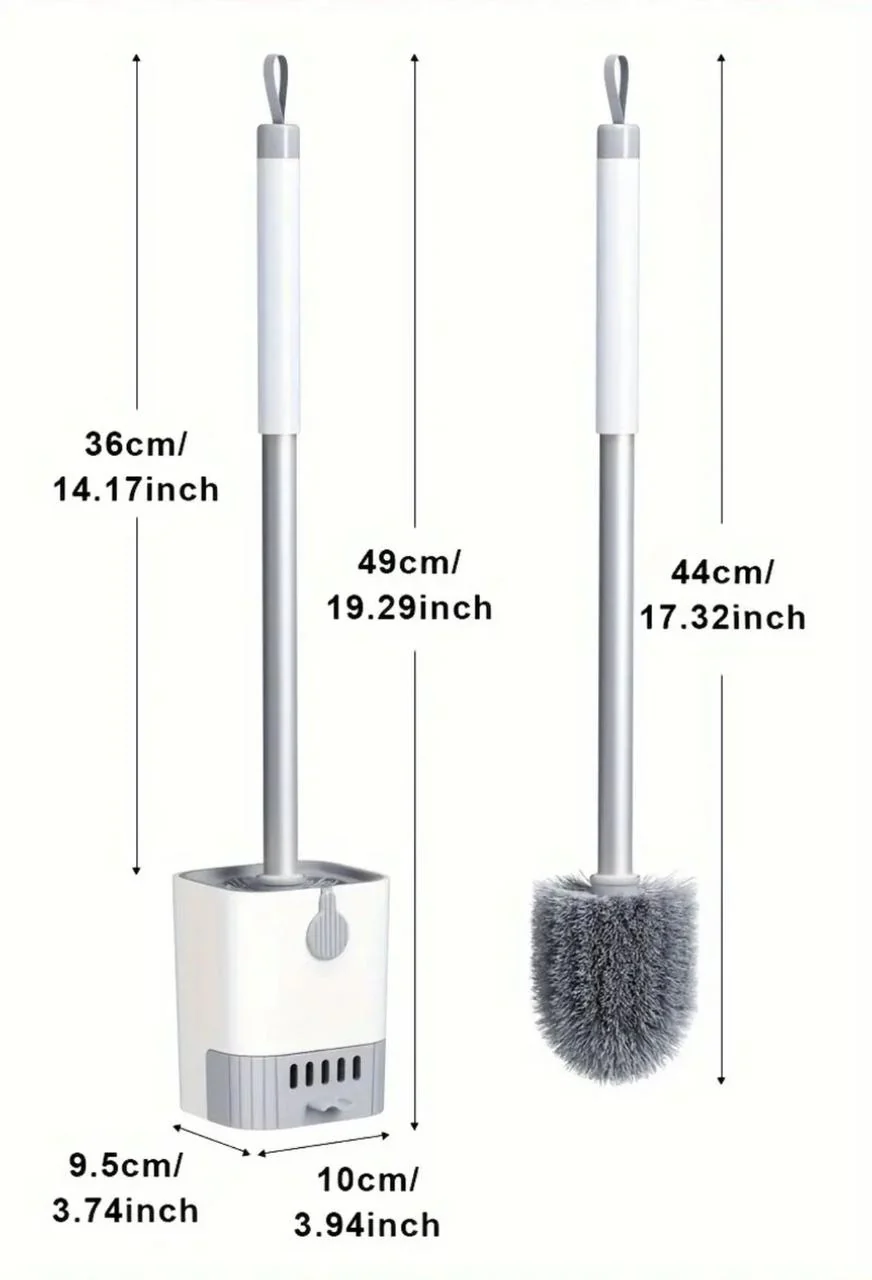 Wall Mounted Long Handle Toilet Cleaning Brush With Holder - Image 4