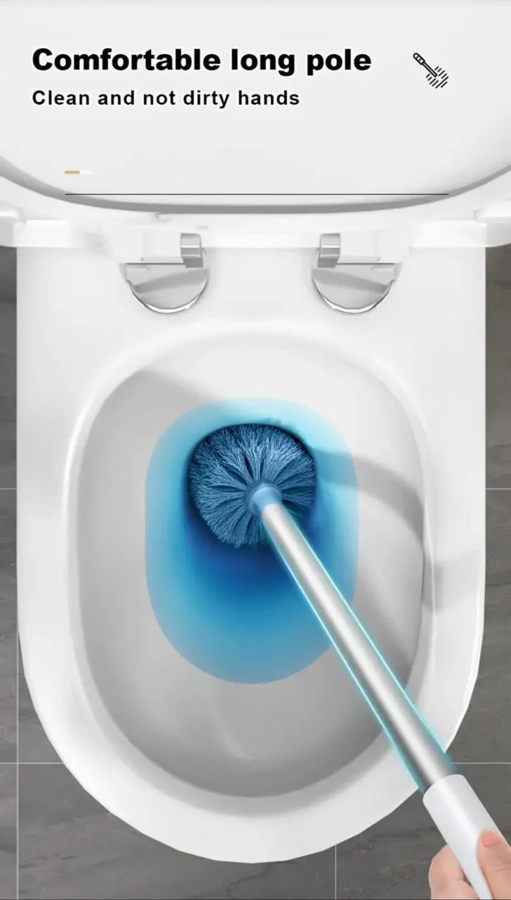 Wall Mounted Long Handle Toilet Cleaning Brush With Holder - Image 6
