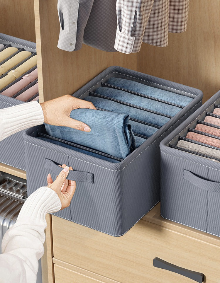 Wardrobe Clothes Organiser,Foldable Jeans Drawer Closet Organizer - Image 4