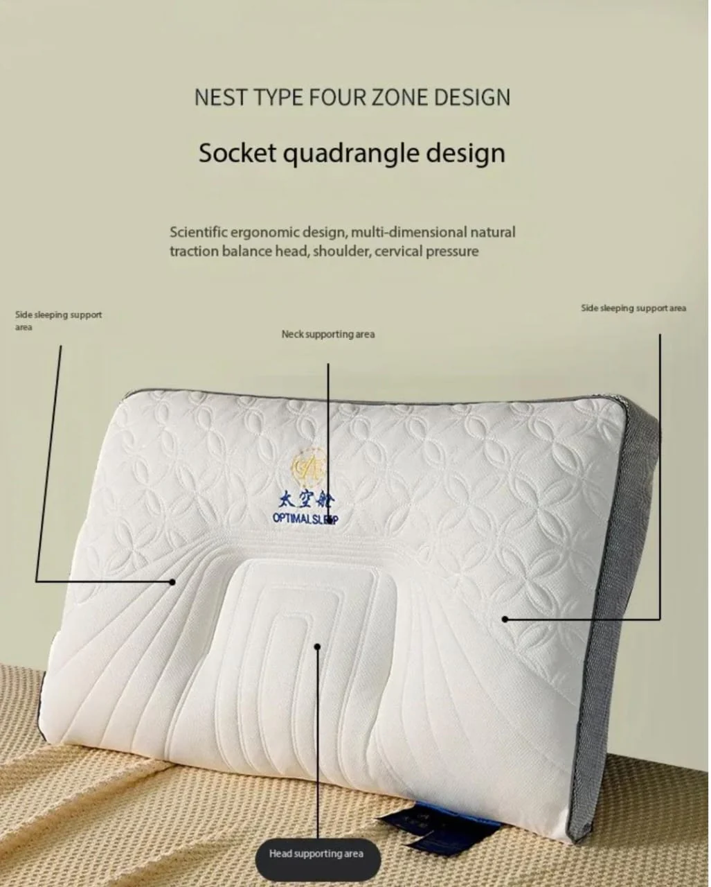 Washable 3D Quilted Cervical Latex Pillow 48x74cm | Neck Support Kenya - Image 9