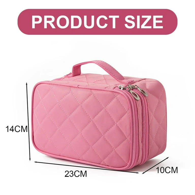 Double Layer Waterproof Makeup & Toiletry Organizer Bag | Travel Cosmetic Storage Case - Image 4