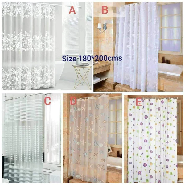 Waterproof Shower Curtain with hooks - Image 4