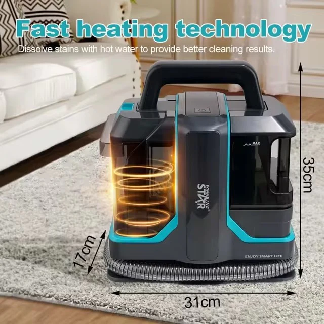 Winning Star ST-4600 Wet & Dry Handheld Vacuum Cleaner Kenya | Portable Corded Sofa & Carpet Cleaner, 450W Fabric & Upholstery Stain Cleaning Machine, Double Head Spot Cleaner, Car & Home Fabric Cleaner Kenya - Image 4