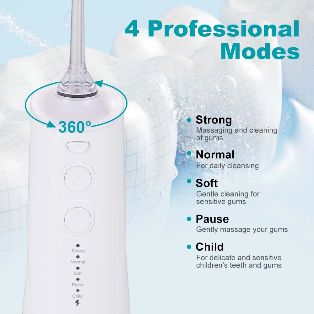 Winning Star IPX7 Waterproof Rechargeable Dental Water Flosser | Electric Oral Irrigator - Image 3