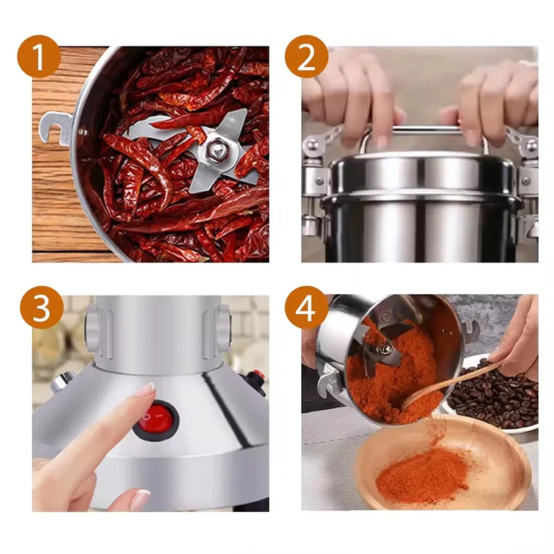 Winning Star Stainless Steel Coffee & Spice Grinder 500W | 200g Electric Grinder (ST-9400) - Image 3