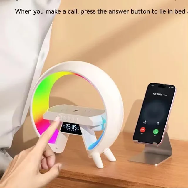 Wireless Charger/ Lamp led alarm table/Bluetooth Speaker - Image 3