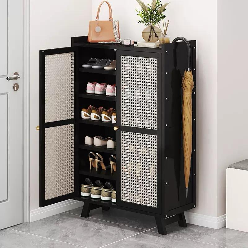 Wooden bamboo shoe rack / storage cabinet - Image 2