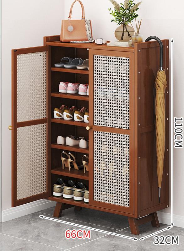 Wooden bamboo shoe rack / storage cabinet - Image 6