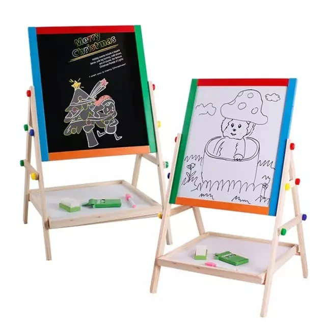 Wooden Double Sided Drawing Blackboard and Whiteboard Magnetic Easel/ Painting Toy/ Early Education Learning Toys For Children - Image 5