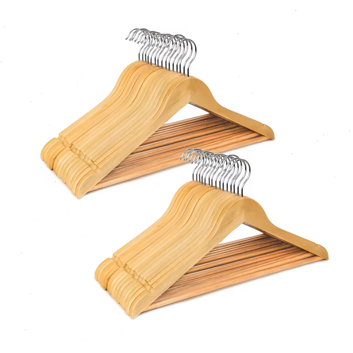 Premium Wooden Cloth Coat Hangers (10 Pack) – Non Slip Suit & Shirt Clothes Hangers - Image 5