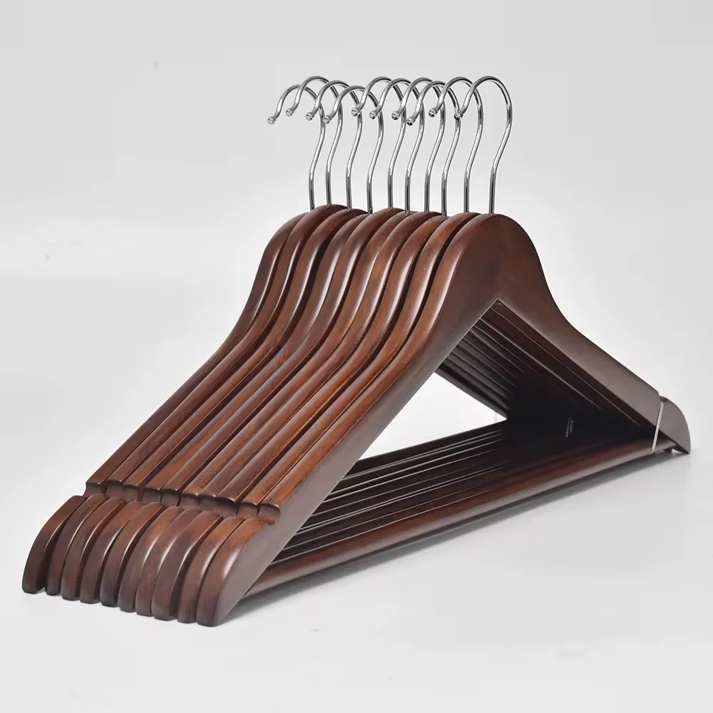 Premium Wooden Cloth Coat Hangers (10 Pack) – Non Slip Suit & Shirt Clothes Hangers - Image 6