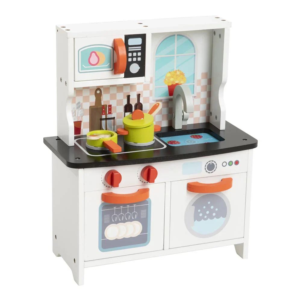 Wooden Mini Kitchen Playset for Kids Montessori Pretend Play - Image 3