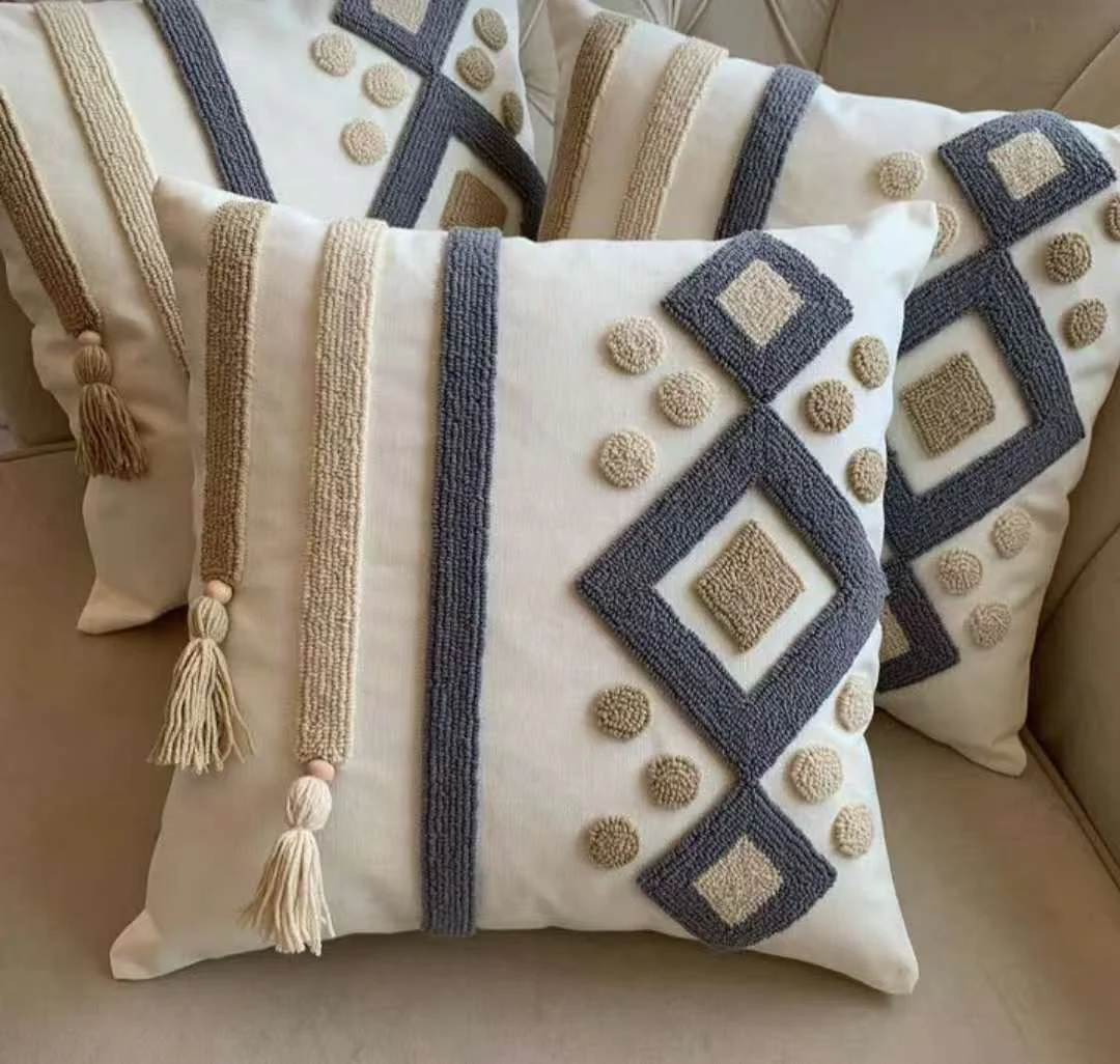 Boho Nordic Woven Pillowcases 45x45cm | Decorative Cushion Covers Kenya - Image 3