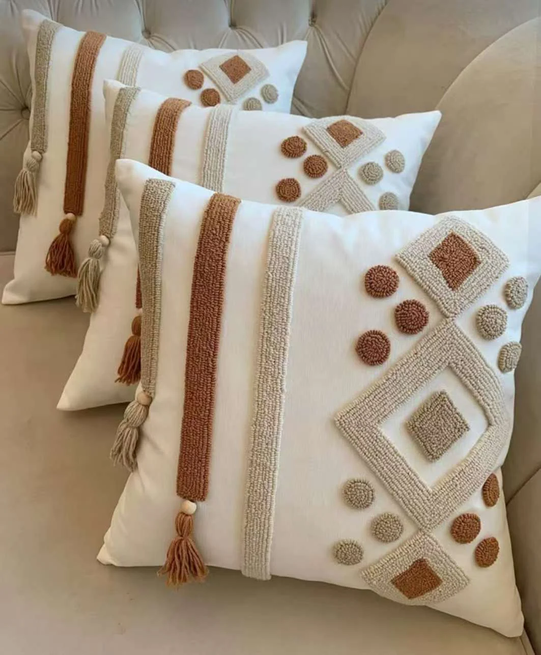Boho Nordic Woven Pillowcases 45x45cm | Decorative Cushion Covers Kenya - Image 4