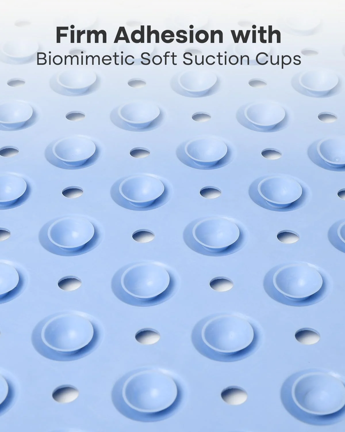 Bath Mat Non Slip with Foot Scrubber, Anti Slip Bath Mat for Tub, Rubber Shower Mat with Suction Cups and Drain Holes - Image 3