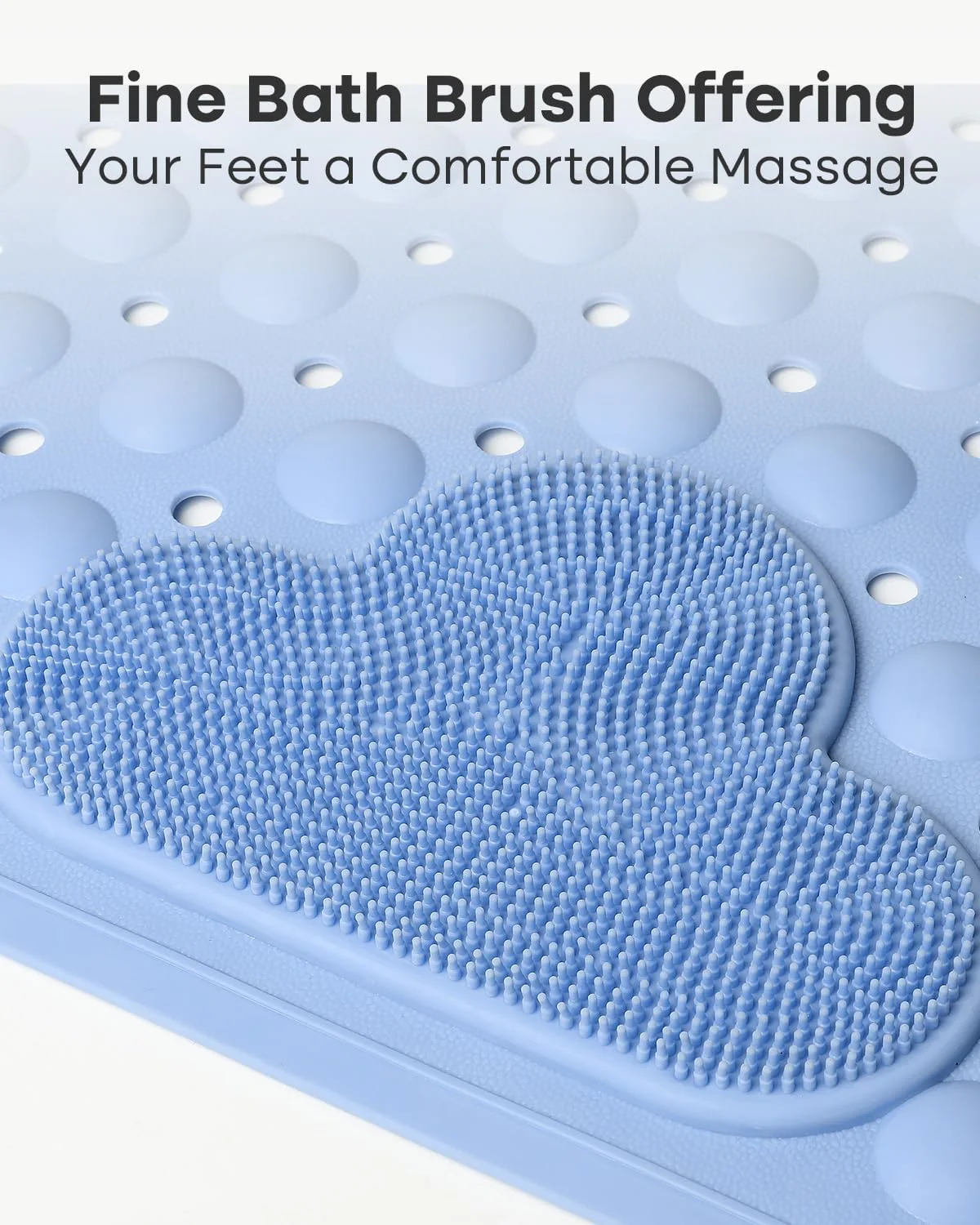 Bath Mat Non Slip with Foot Scrubber, Anti Slip Bath Mat for Tub, Rubber Shower Mat with Suction Cups and Drain Holes - Image 5