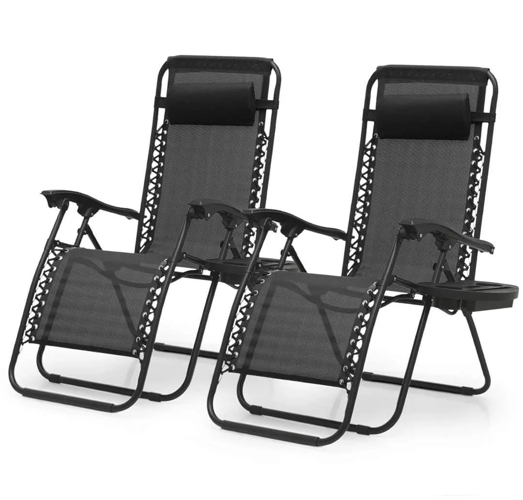 Zero Gravity Reclining Chair with Side Table – Foldable & Comfortable Outdoor Lounger - Image 3